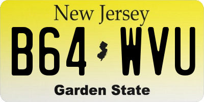 NJ license plate B64WVU