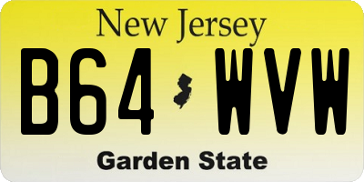 NJ license plate B64WVW