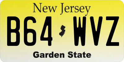 NJ license plate B64WVZ