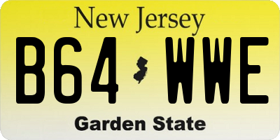 NJ license plate B64WWE