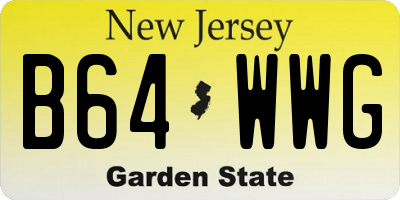 NJ license plate B64WWG