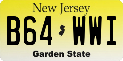 NJ license plate B64WWI