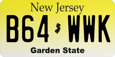 NJ license plate B64WWK