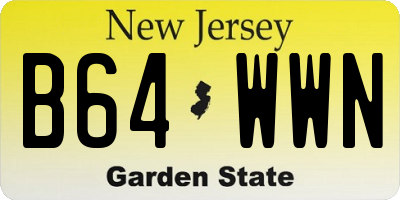 NJ license plate B64WWN
