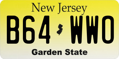 NJ license plate B64WWO