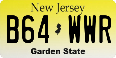 NJ license plate B64WWR