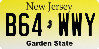 NJ license plate B64WWY