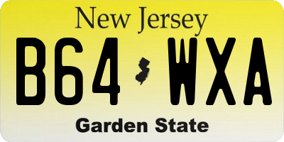 NJ license plate B64WXA