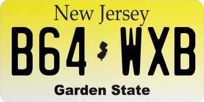 NJ license plate B64WXB