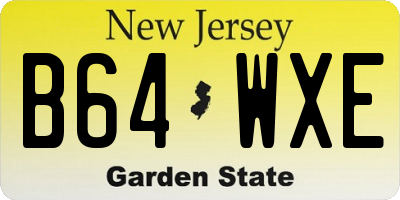 NJ license plate B64WXE