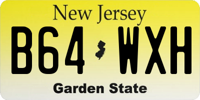 NJ license plate B64WXH