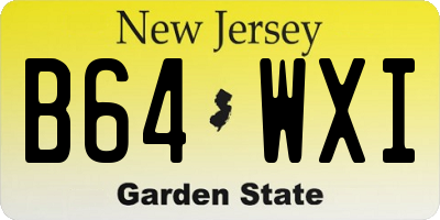 NJ license plate B64WXI