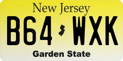 NJ license plate B64WXK