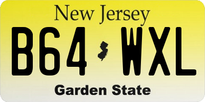 NJ license plate B64WXL