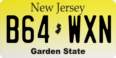 NJ license plate B64WXN