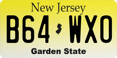 NJ license plate B64WXO