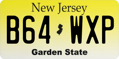 NJ license plate B64WXP