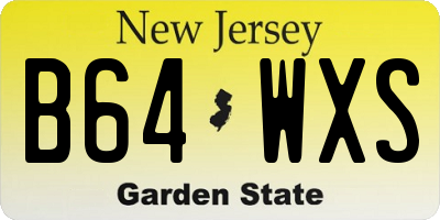 NJ license plate B64WXS