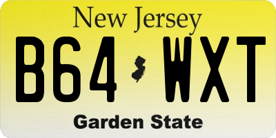 NJ license plate B64WXT