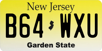 NJ license plate B64WXU