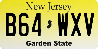 NJ license plate B64WXV
