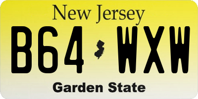 NJ license plate B64WXW