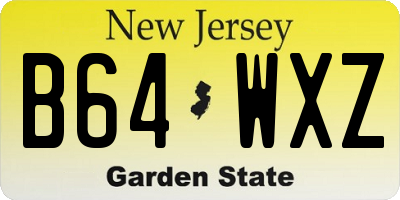 NJ license plate B64WXZ