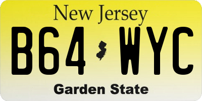 NJ license plate B64WYC