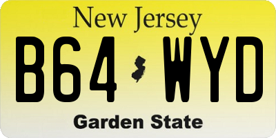 NJ license plate B64WYD