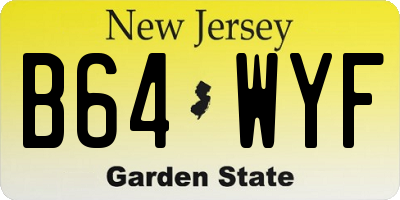 NJ license plate B64WYF
