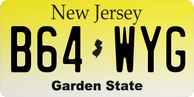 NJ license plate B64WYG