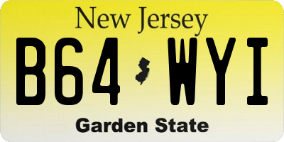 NJ license plate B64WYI