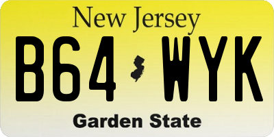 NJ license plate B64WYK