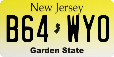 NJ license plate B64WYO