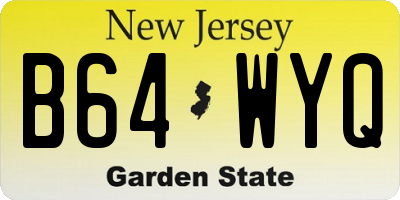 NJ license plate B64WYQ