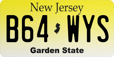 NJ license plate B64WYS