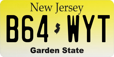 NJ license plate B64WYT