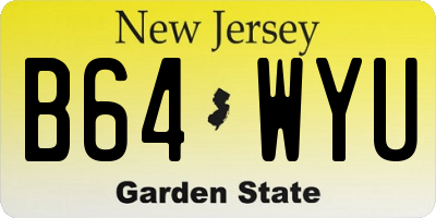 NJ license plate B64WYU
