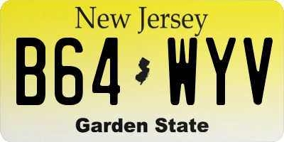 NJ license plate B64WYV