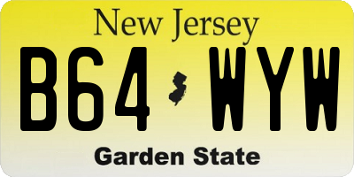 NJ license plate B64WYW