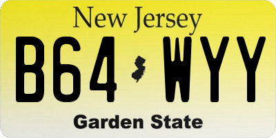NJ license plate B64WYY