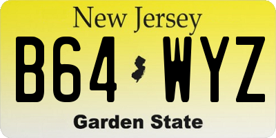NJ license plate B64WYZ