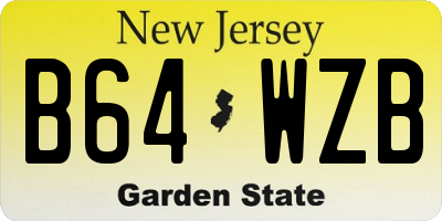 NJ license plate B64WZB