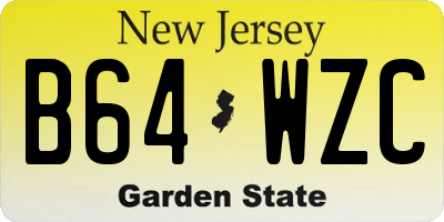 NJ license plate B64WZC