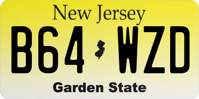 NJ license plate B64WZD