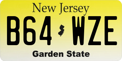 NJ license plate B64WZE