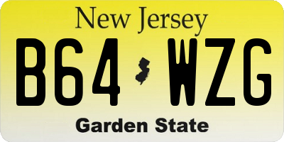 NJ license plate B64WZG