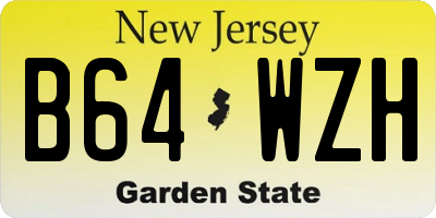 NJ license plate B64WZH