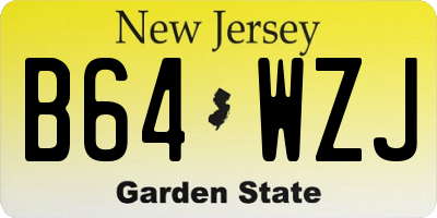 NJ license plate B64WZJ