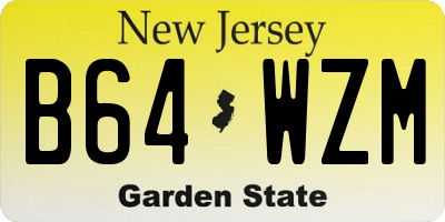 NJ license plate B64WZM